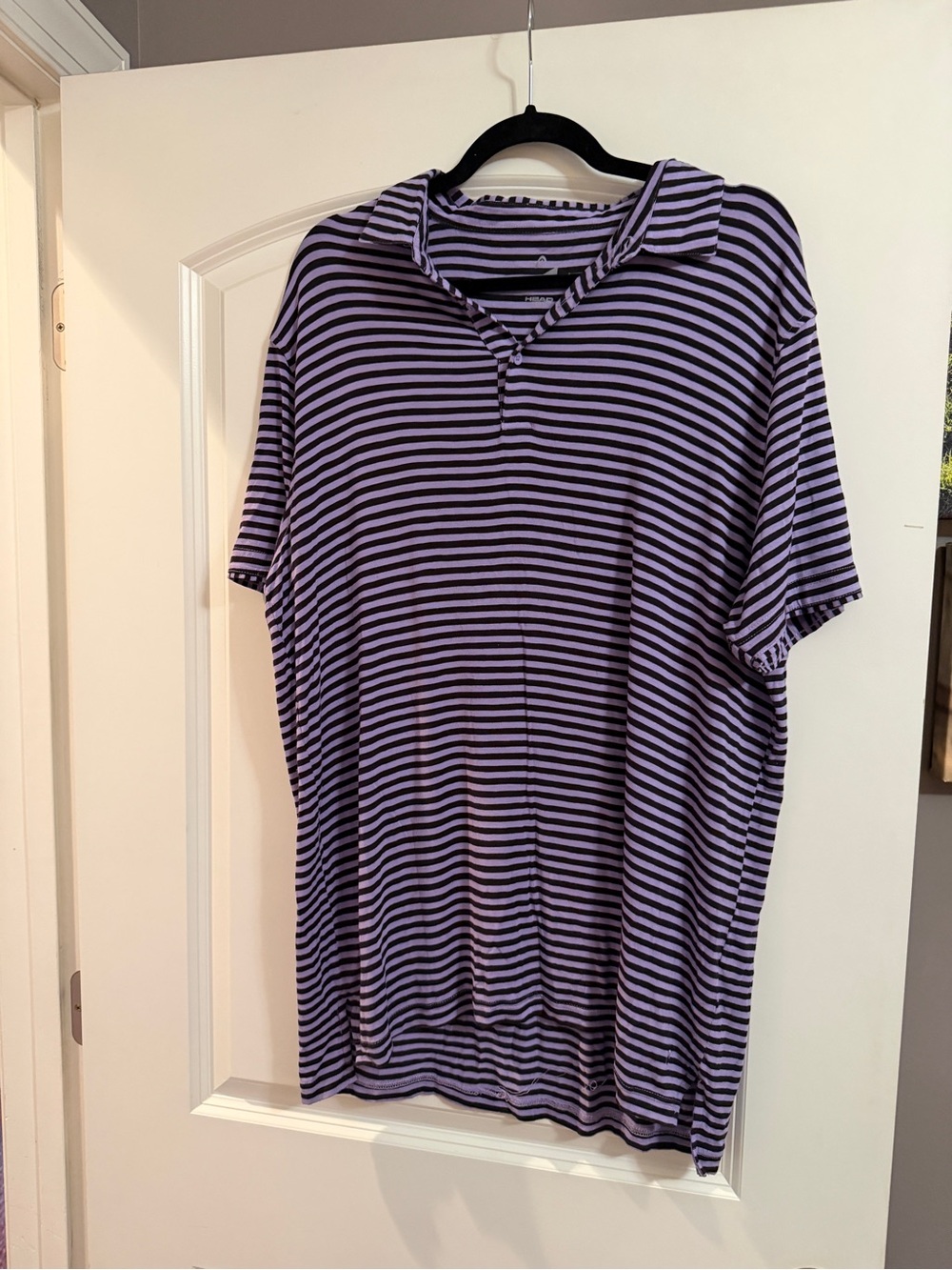 Head Men's Purple and Black Striped Polo Shirt